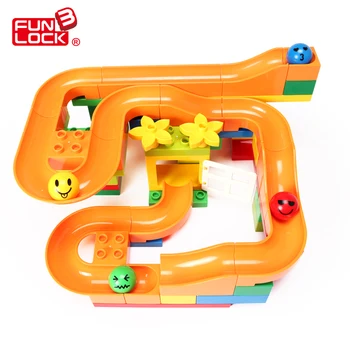 Funlock Duplo 33 buc Marmură Rula Amuzant Plastic Slide Jucării Blocuri Creative Building Set de Învățământ Cadou pentru Copii Copii