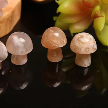 Ciuperci Naturale În Formă De Floare De Cires Agat Cristal De Cuarț În Formă De Ciupercă Piatră Șlefuită Decor De Moda Cadou Piatră De Vindecare