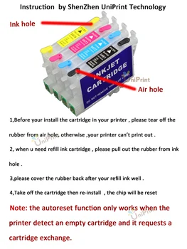 4buc T0611 de reumplere cartușe de cerneală pentru Epson D68/D88/DX3800/DX3850/DX4800/DX4850 imprimanta cu ARC cip