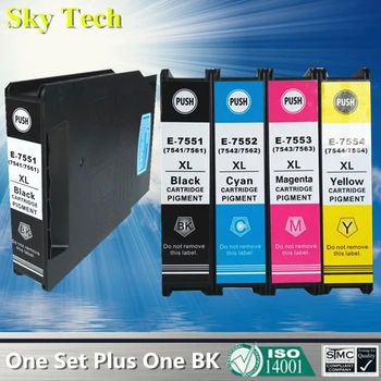 5X Pigment Compatibil Cartuș de Cerneală Pentru T7551-T7554 T7561-T7564 T7541-T7544 , Pentru Epson WF-8590 WF-8090 WF-8510 imprimantă .