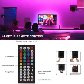 5050 Led Strip Lumină Modul Multi Estompat Banda RGB Culoare Schimbare cu Muzica 44 cheile de la Distanță Panglică Flexibil Lampa Neon pentru Dormitor
