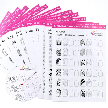 12pcs/sac Nail Art Practică Reutilizabile Șablon de Învățare Carte de Hârtie Manichiura Desen Pictura caiete Instrument Pentru Manichiura