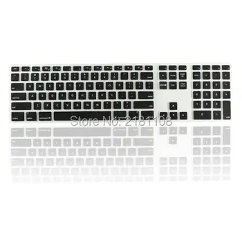 Alb negru Ultra Subtire Silicon Capac Tastatură cu o Tastatură Numerică pentru Apple iMac