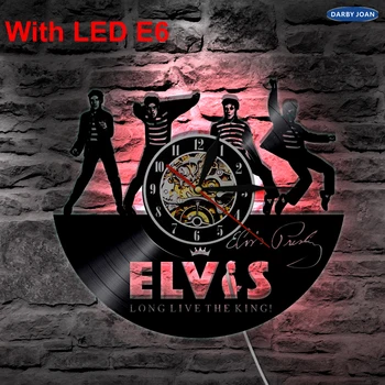 Elvis Siluetă de Lumină LED-uri de Perete de Vinil Ceas de Schimbare de Culoare se Răcească Camera de zi Interior Decor de Perete de Lumină Controler de la Distanță