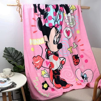 Reduceri de Desene animate Disney Frumoasa Minnie Mouse Snuggly Pătură Arunca 120x150cm pentru Copii Fete Cadou de Ziua Cuvertură de pat