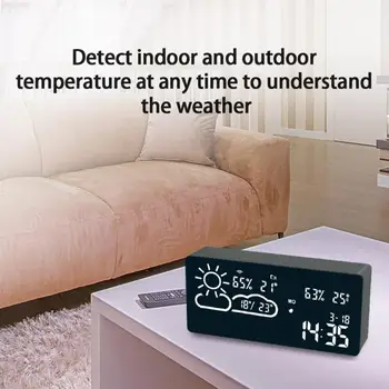 LED Digital Ceas cu Alarmă Digital Data de Birou Ceas cu Led-uri Cu Temperatura Și Umiditatea Ceas Decor Acasă Dropshipping