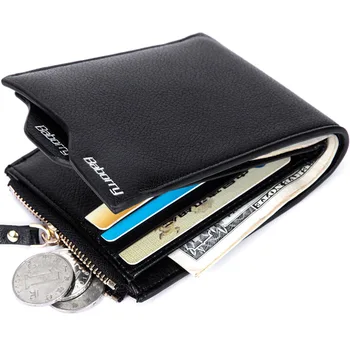 Baborry Solid RFID protecție piele Barbati portofel detașabil blocarea cartelei pentru om pungă cu monede de buzunar