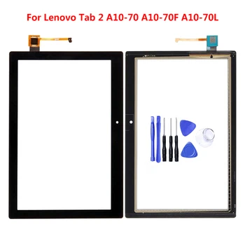 Touch Screen, Digitizer Inlocuire Sticla Pentru Lenovo Tab 2 A10-70 A10-70F A10-70L de 10.1-inch Alb Negru + Instrumente Gratuite