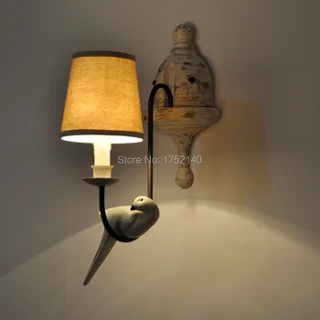 Frumos și simplu de la Țară Pastorală Lampă de Perete Rășină Păsări Mediteraneene lampă de Perete de Lumină Tranșee de Perete Iluminat Acasă Haomer