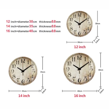 Antic Scurtă Mari, Ceasuri De Perete Vintage Tăcut Design Durabil Bucătărie Camera De Zi Decorative Decor Acasă Ceas De Perete Ceas