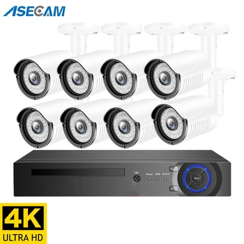 Super 4K 8MP H. 265 POE NVR Kit Sistem de Securitate CCTV de Exterior HD Camera IP P2P 8ch Înregistrare Video camere de Supraveghere