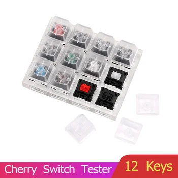 12 Taste Cherry Comutator Tester Tastatura Tester Plastic Keycap Sampler Bază De Acril Și Clar Taste Pentru Tastatură Mecanică