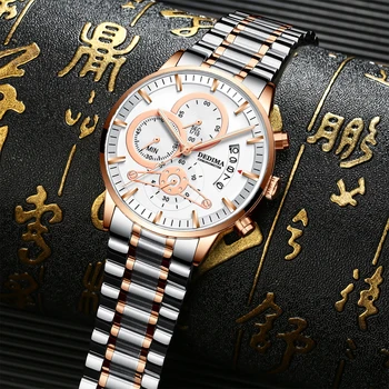 DEDIMA Mens Ceasuri de Lux Brand de Top Ceas de Aur pentru Bărbați Relogio Masculino Automat Data Cuarț Luminos Calendar Ceas de mână