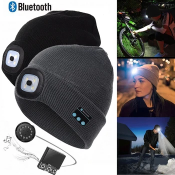 Thefound Moda Cald Beanie Bluetooth LED Pălărie Wireless Inteligent Cap Căști Difuzor
