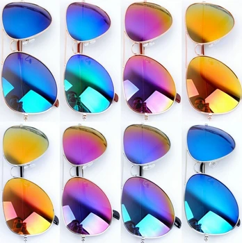 2016 NOUĂ Femei și bărbați Multicolor Reflexiv obiectiv Cadru Metalic ochelari de soare Moda Oculos Gafas de sol eyewears Gratuit Nava GL-5227