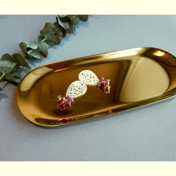 Lii Ji Natural Veritabil Ruby Sculptate Shell Stud Cercei Argint 925 Placat cu Aur de 18K Bijuterii Handmade Cercei Vintage