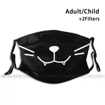 Întuneric Fericit Kitty Masca De Fata Design Personalizat Pentru Adult Copii Anti-Praf, Filtru Diy Cute Print Lavabil Masca