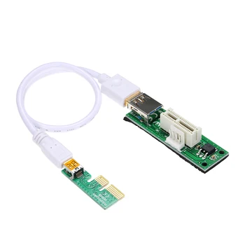 Mini PCI-E X1 Cablu de Extensie PCIE 1X Expansiune Riser Card de 90 Unghi Drept cu Cablu USB si Cablu SATA