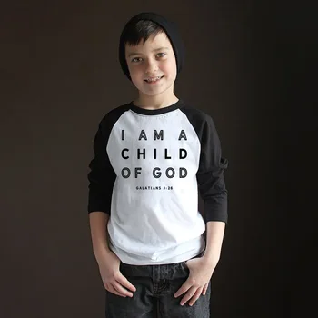 Eu Sunt Un Copil al lui Dumnezeu Baby & Kids T-Shirt Religioase Copilul Tricou Christian Tricou Unisex Maneca Lunga Casual Isus Ralgan T-shirt