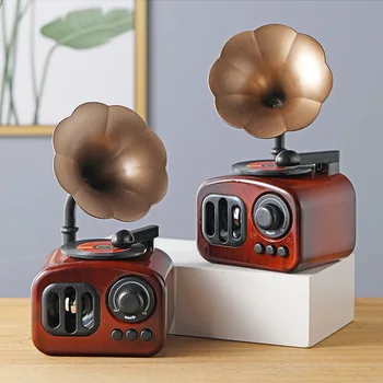 Muzică De Epocă Cutie De Lemn Gravate Music Box Manivela Fonograf Interesant Pentru Copii Cadou De Crăciun Acasă Ornamente Meserii