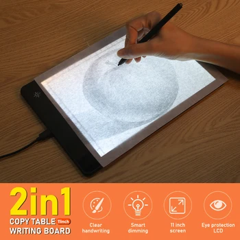 11 Inci Copia Bord LCD Pictura Desen Scris Bord Artă Grafică Pad 2 in 1 cu LED Lumina de Contur Pad Artă Grafică Comprimat