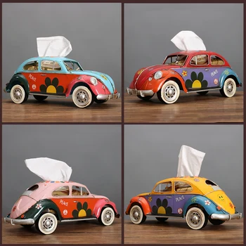 Retro Cutie De Tesut Living Nordic Ins Acasă Creative Beetle Model De Masina Multi-Funcție Restaurant Hârtie De Extracție Cutie Decor