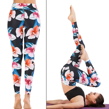 лосины Imprimate Pantaloni de Yoga Moda Sexy de Culoare Amestecat Caracteristici Imprimate Jambiere Talie Mare Strans Sport Casual Pantaloni de Yoga