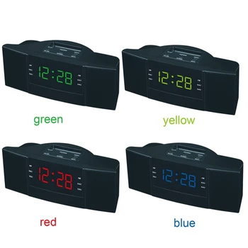 2 in 1 cu radio AM/FM Dual Channel LED Digital Display Birou de Radio Pentru Birou/Dormitor Cu Snooze Timer