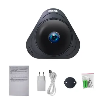 ESCAM Q8 HD 960P 1.3 MP Panoramică de 360 de Grade Monitor Fisheye WIFI IR Infraroșu aparat de Fotografiat VR Cameră Cu Două căi Audio/Detector de Mișcare