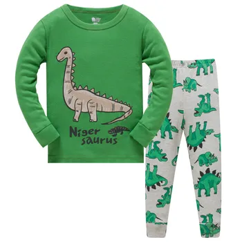3-8T New Sosire Dinozauri Maneca Lunga, Pijamale Bumbac Baieti Seturi de Îmbrăcăminte pentru Acasă Purta Copilul Pijamale Copii, Pijamale