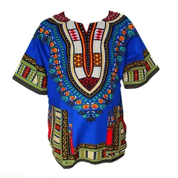 2016 Nou Design de Moda Africane Tradiționale de Imprimare Bumbac Dashiki tricou Unisex(rapid de transport maritim)