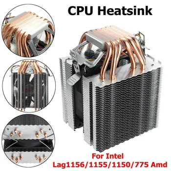 90mm Heat Pipe 6 Heatpipe Computer Desktop CPU Cooler Fan Suportul Ultra Liniștită Radiator pentru procesor Intel 1156/1155/1150/775