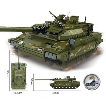 Militar Serie Război Mondial 1:25 German Leopard 2 tanc principal de luptă DIY Model de Blocuri Caramizi Jucarii si Cadouri