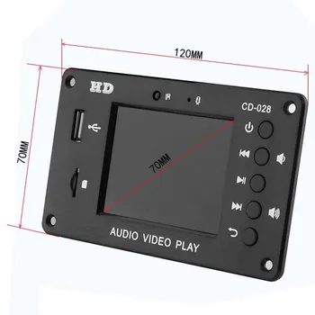 Bluetooth 5.0 MP3 Decoder Player 2.8 Inch HD 7-24V Video Multimedia Modul de Decodare AUx USB Card TF DIY Amplificatoare de Sunet