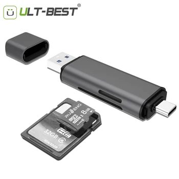 ULT-cel Mai bun Cititor de Card SD USB de Tip C USB 3.0 OTG Adaptor pentru Carduri de Memorie De 2 Sloturi pentru TF, SD, Micro SD, SDXC, SDHC, MMC, RS-MMC