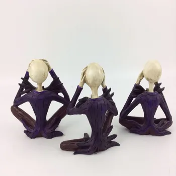 Noutatea Rășină De Dovleac Craniu Ornamente Nu Ne Ascultă Vorbesc Birou Meserii Accesorii Pentru Decor Halloween Cadouri Figurina