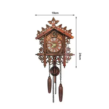 Vintage Decorative Acasă Pasăre Ceas De Perete Agățat De Lemn Ceas Cu Cuc Camera De Zi Ceas Cu Pendul Ambarcațiunile De Ceas Artă