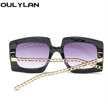 Oulylan Pisica Epocă ochelari de Soare Ochi de Femei de Moda Lanț de Metal Ochelari de Soare Nuante Bărbați 90 Retro Ochelari de UV400 Gradient de ochelari de soare