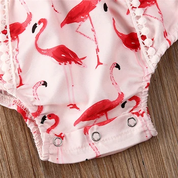 2020 Copil Nou-Născut Fată Flamingo Desene Animate Ciucure Ciufulit Romper Salopete Sleveless Sunsuit Tinutele De Vara De Îmbrăcăminte Pentru Copii