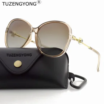TUZENGYONG DESIGN Doamna de Moda ochelari de Soare 2019 Polarizat ochelari de Soare pentru Femei Vintage Cadru Mare Designer de Brand Nuante Oculos