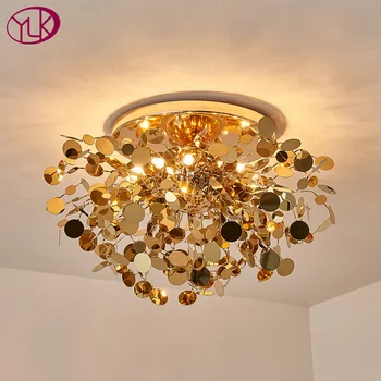 Noi moderne plafon candelabru pentru dormitor din oțel inoxidabil de aur corpuri de iluminat decorațiuni interioare led candelabre de iluminat acasă lampa