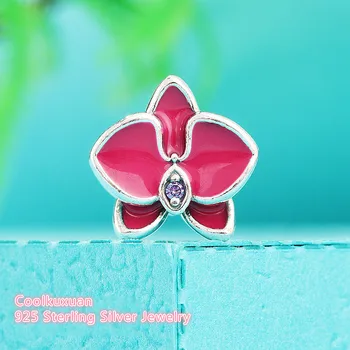 Vara Noi Orhidee Farmecul Șirag De Mărgele Se Potrivi Brand De Bratari Originale Argint 925 Floare Margele Pentru A Face Bijuterii