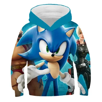 Sonic 3D moda noua animație tricou, băieți și fete desene animate pulover casual, copii, personalizate Hanorac de îmbrăcăminte de sus