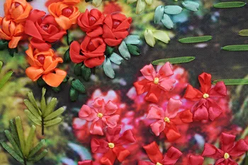 110x70cm 3D flori lac Panglica broderie kit pata panza pictura set de artizanat kit DIY manual manual ambarcațiunile de decor acasă