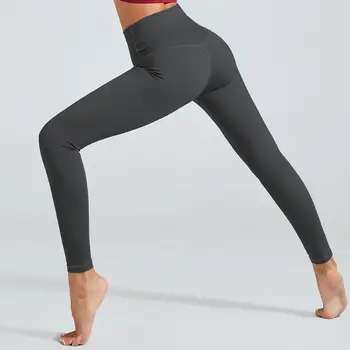 X-HERR Yoga Jambiere Scrunch Prada de Fitness Atletic Legging pentru Femei Nailon Moale Dresuri Simplu Activewear Pantaloni de Formare