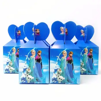 Disney Frozen Hârtie Temă Cutie de Bomboane Cupcake Cutii Festivalul Fete de Ziua Decor Printesa Anna Elsa Cutie de Cadou Consumabile 12buc