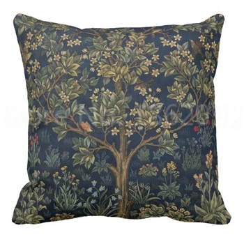 Noi William Morris Pomul Vieții Decorative Canapea Pernă Acoperă Nouveau Art Design Arunca Perna pentru Scaun Acasă Sqaure Perne Sham