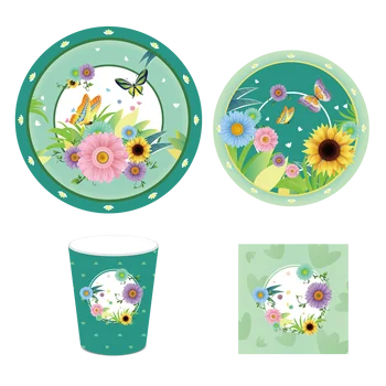 Flori De Primăvară Petrecere Decoratiuni Lunca Fluture Tacamuri Copil De Dus Copii Favoruri De Partid Consumabile Pentru 8 Persoane