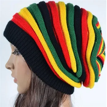Jamaica Reggae Gorro Stil Rasta Cappello Hip Pop de Iarnă pentru Bărbați Pălării de sex Feminin Roșu Galben Verde Negru de Toamna pentru Femei de Moda Tricot Capac