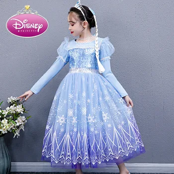 Disney Elsa Maneca Lunga De Toamna Iarna 2020 Nou Congelate 2 Elsa Printesa Rochie De Halloween Pentru Copii Fete Rochii Fata De Toamna Haine Rochie